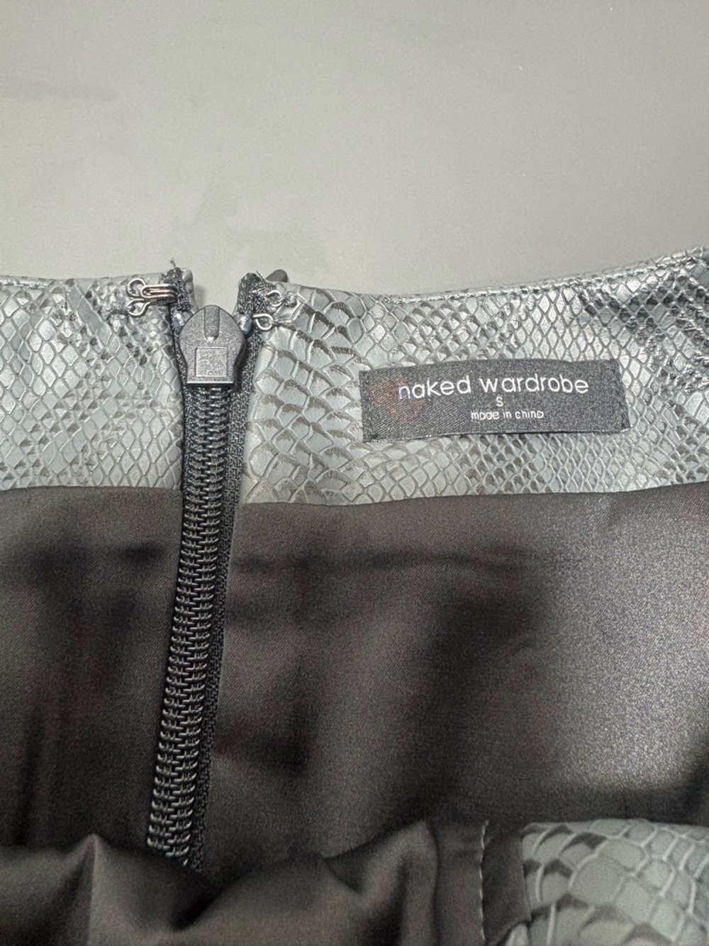 NAKED WARDROBE Faux-Snake Skin Lace-Up Mini Skirt - Picture 5 of 8